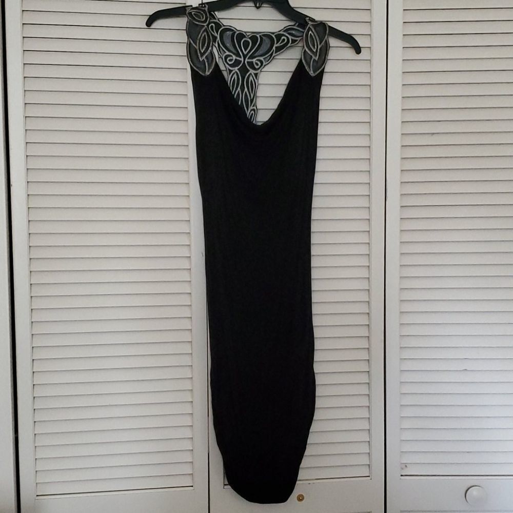 I.ON woman  m black with gold embroidered dress